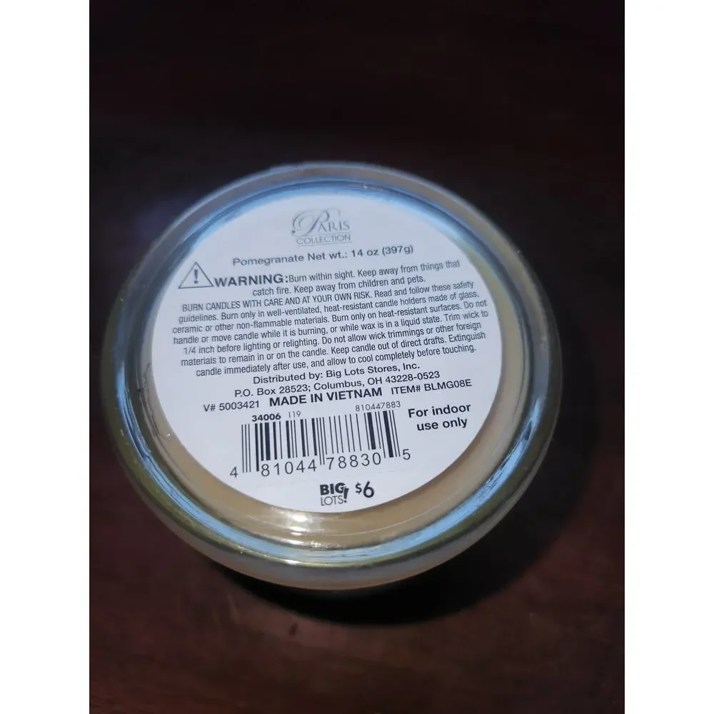 Paris Candles Pomegranate Love Grows Here Scented Jar Candle 14oz